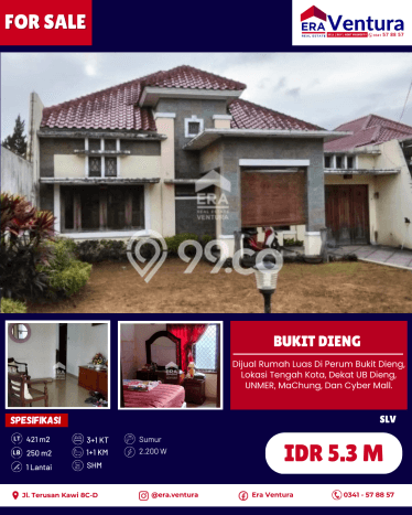 Dijual Rumah Luas Megah Dengan View Cantik di Dieng, Malang Dijual Rumah Luas Megah Dengan View Cantik di Dieng, Malang
