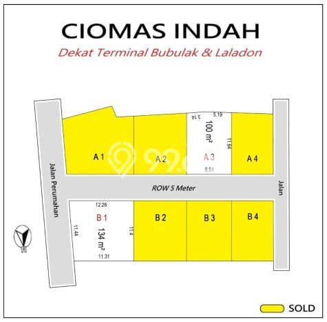 Tanah Kavling untuk Dijual di Ciomas Bogor 91m2 Tanah Kavling untuk Dijual di Ciomas Bogor 91m2