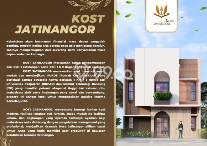 Untuk Dijual Kost di Jatinangor, Sumedang, 4 KT, 4 KM, Luas 50m2 Untuk Dijual Kost di Jatinangor, Sumedang, 4 KT, 4 KM, Luas 50m2