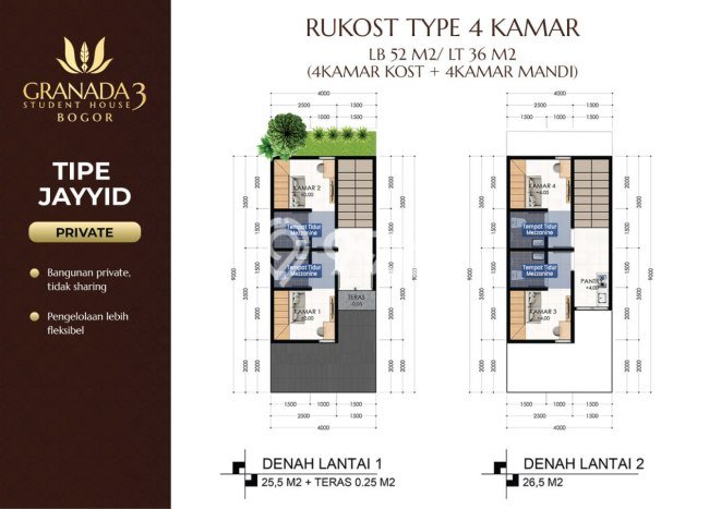 Rumah Kost Dijual Lokasi Dramaga, Bogor, 4 Kamar Tidur, 4 Kamar Mandi, 52m2 Rumah Kost Dijual Lokasi Dramaga, Bogor, 4 Kamar Tidur, 4 Kamar Mandi, 52m2