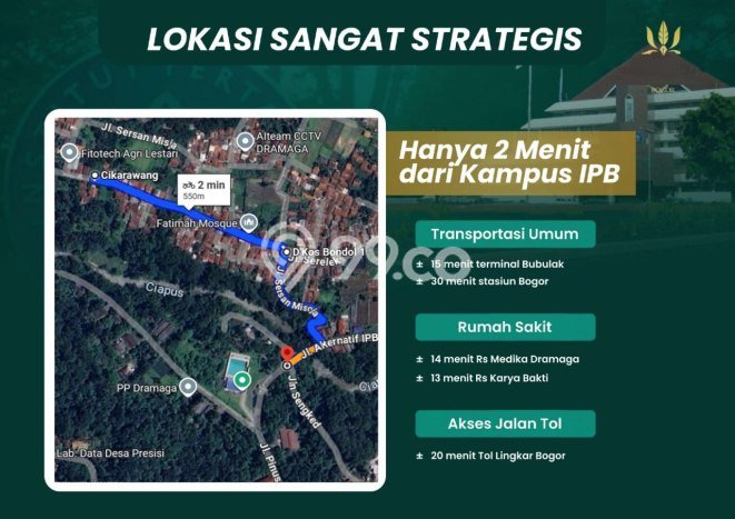 Kost Dijual Lokasi Dramaga, Bogor, 6 KT, 6 KM, 81m2 Kost Dijual Lokasi Dramaga, Bogor, 6 KT, 6 KM, 81m2