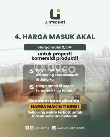 Dijual Kost di Kawasan Beji, Depok, Spesifikasi 10 KT, 10 KM, 105m2 Dijual Kost di Kawasan Beji, Depok, Spesifikasi 10 KT, 10 KM, 105m2