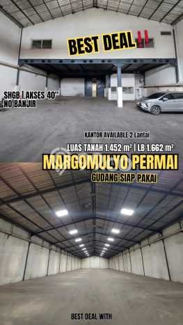 Paling Dicari! Gudang Dijual di Margomulyo Harga Kompetitif Paling Dicari! Gudang Dijual di Margomulyo Harga Kompetitif