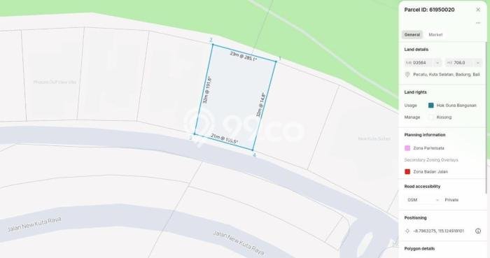 Kavling Tanah Dijual di Kuta Selatan Badung Spesifikasi 706m2 Kavling Tanah Dijual di Kuta Selatan Badung Spesifikasi 706m2