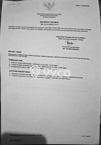 Kavling Tanah Dijual di Kediri, Tabanan, Luas 1500m2 Area Strategis Kavling Tanah Dijual di Kediri, Tabanan, Luas 1500m2 Area Strategis