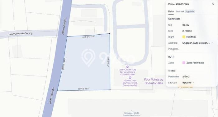 Untuk Dijual Tanah 2735m2 di Jimbaran, Badung Untuk Dijual Tanah 2735m2 di Jimbaran, Badung