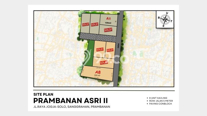 Lahan untuk Dijual Lokasi Prambanan, Sleman Luas 139m2 AJB Lahan untuk Dijual Lokasi Prambanan, Sleman Luas 139m2 AJB