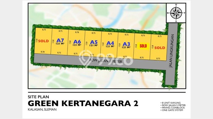 Tanah Kavling untuk Dijual di Kalasan Sleman 121m2 Tanah Kavling untuk Dijual di Kalasan Sleman 121m2