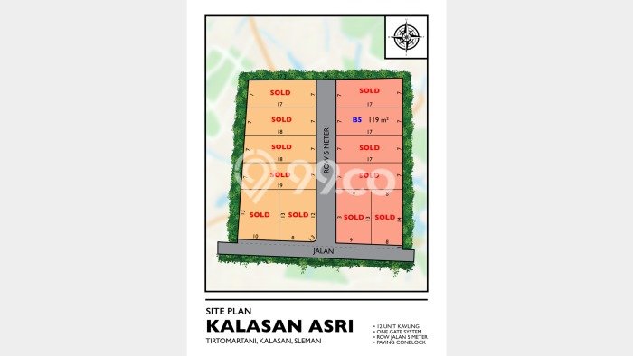 Tanah Kavling untuk Dijual di Kalasan Sleman 119m2 Tanah Kavling untuk Dijual di Kalasan Sleman 119m2