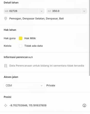 Lahan Kosong Dijual di Denpasar dengan Area 350m2 Lahan Kosong Dijual di Denpasar dengan Area 350m2
