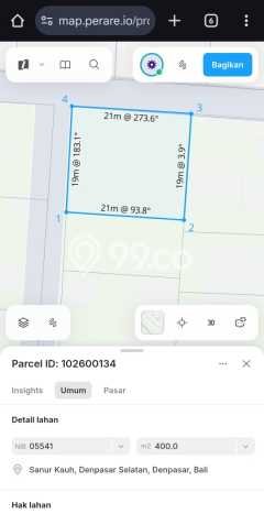 Dijual Tanah di Denpasar, Luas 615m2 SHM Dijual Tanah di Denpasar, Luas 615m2 SHM