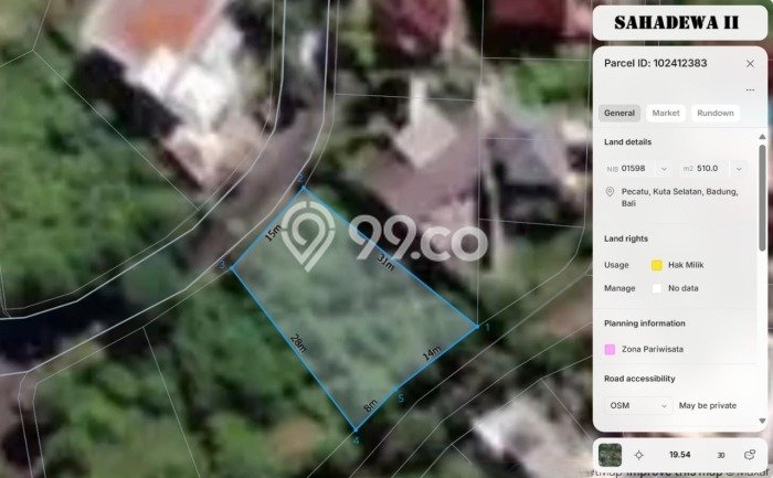 Tanah Dijual di Badung Seluas 510m2 Strategis Tanah Dijual di Badung Seluas 510m2 Strategis