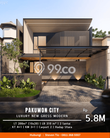 Rumah Mewah LB 310m2 Siap Pakai Desain Elegan di Pakuwon City, Surabaya Rumah Mewah LB 310m2 Siap Pakai Desain Elegan di Pakuwon City, Surabaya