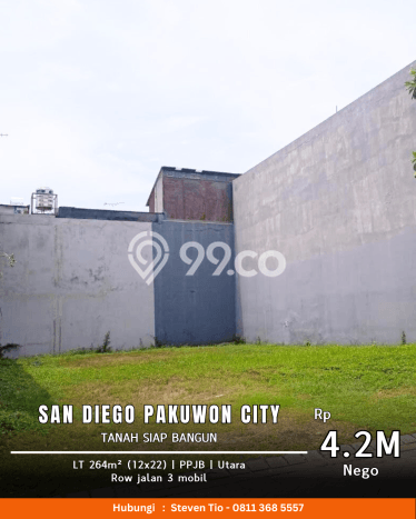 Dijual Tanah Lokasi Pakuwon CIty, Surabaya Seluas 264m2 Dijual Tanah Lokasi Pakuwon CIty, Surabaya Seluas 264m2