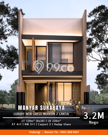 Ready to Use! Premium House LT 120m2 Desain Elegan di Manyar Ready to Use! Premium House LT 120m2 Desain Elegan di Manyar