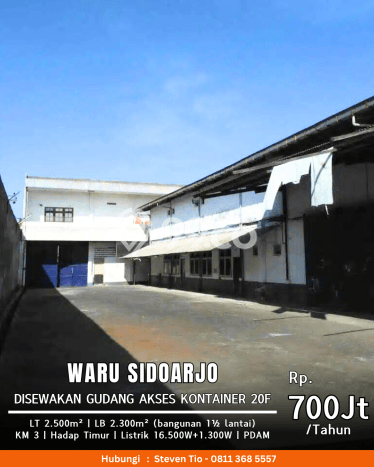 LOKASI BISNIS! Gudang Disewakan Kawasan Waru, Luas 2300m2m², Akses Utama LOKASI BISNIS! Gudang Disewakan Kawasan Waru, Luas 2300m2m², Akses Utama