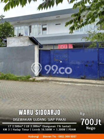 Gudang Siap Pakai Kawasan Waru, Luas 2300m2m², Kawasan Komersial Gudang Siap Pakai Kawasan Waru, Luas 2300m2m², Kawasan Komersial