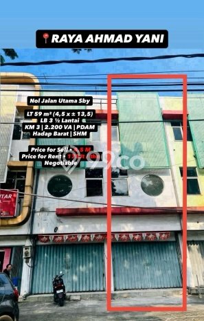 LOKASI PREMIUM! Ruko Kawasan Raya A Yani, Luas 177m2m², Lokasi Mainroad LOKASI PREMIUM! Ruko Kawasan Raya A Yani, Luas 177m2m², Lokasi Mainroad