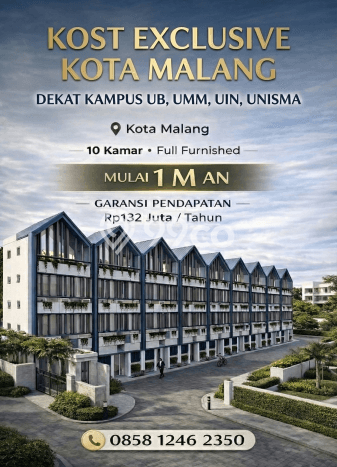 Unit Kost Dijual di Malang Kota dengan 10 Kamar Area Strategis Unit Kost Dijual di Malang Kota dengan 10 Kamar Area Strategis
