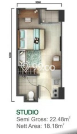 Hunian Apartemen Ekonomis di Tangerang dengan 1 Kamar Tidur, 1 Kamar Mandi Hunian Apartemen Ekonomis di Tangerang dengan 1 Kamar Tidur, 1 Kamar Mandi