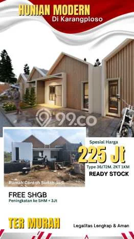 Rumah Murah Dijual Area Karangploso, Malang Harga Rp 225 Juta Rumah Murah Dijual Area Karangploso, Malang Harga Rp 225 Juta