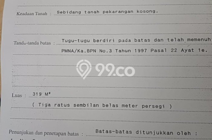 Tanah Strategis Dijual di Sewon Bantul 319m2 Tanah Strategis Dijual di Sewon Bantul 319m2