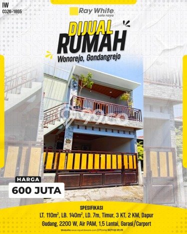 Jual Rumah Favorit Siap Huni LB 140m2 di Gondangrejo, Karanganyar Jual Rumah Favorit Siap Huni LB 140m2 di Gondangrejo, Karanganyar