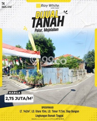 Kavling Tanah di Mojolaban Dijual Luas 142m2 Legalitas SHM Kavling Tanah di Mojolaban Dijual Luas 142m2 Legalitas SHM