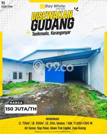 Area Strategis! Disewakan Gudang Lokasi Tasikmadu, Karanganyar Cocok untuk Bisnis Area Strategis! Disewakan Gudang Lokasi Tasikmadu, Karanganyar Cocok untuk Bisnis