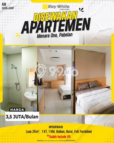 Sewa Apartemen Minimalis 25m2 Punya 1 KT, 1 KM, Lokasi di Pabelan Sewa Apartemen Minimalis 25m2 Punya 1 KT, 1 KM, Lokasi di Pabelan