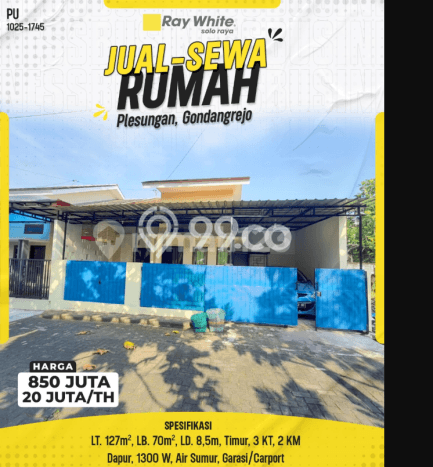Lokasi terbaik! Rumah siap huni dikontrakkan di Gondangrejo LB 70m2 Lokasi terbaik! Rumah siap huni dikontrakkan di Gondangrejo LB 70m2
