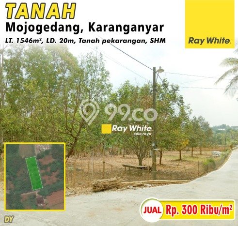Tanah Lokasi Potensial di Mojogedang, Luas 1546m², Dekat ke Pusat Kota Tanah Lokasi Potensial di Mojogedang, Luas 1546m², Dekat ke Pusat Kota
