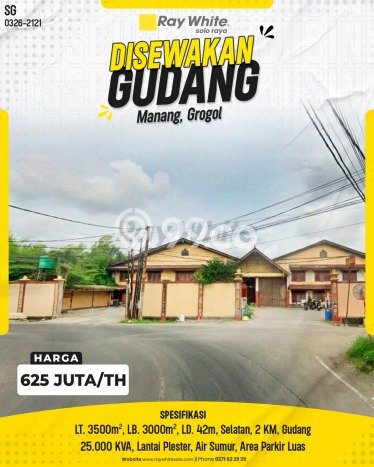 Gudang Komersial Disewakan di Baki Sukoharjo Luas 3000m2 Gudang Komersial Disewakan di Baki Sukoharjo Luas 3000m2