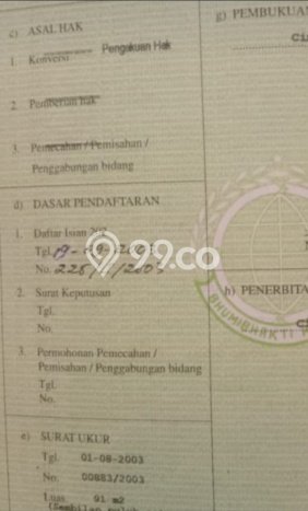 Tanah Kavling untuk Dijual di Cimahi Utara Cimahi 91m2 Tanah Kavling untuk Dijual di Cimahi Utara Cimahi 91m2