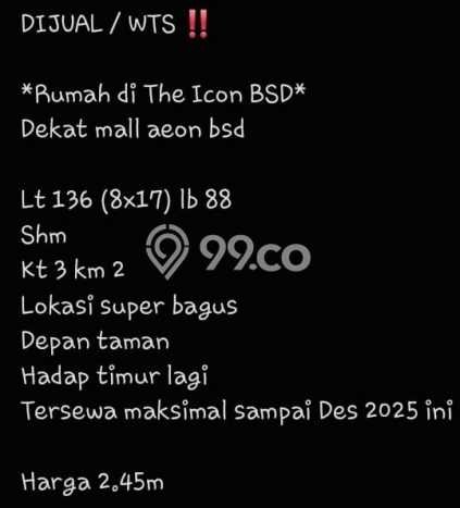 Rumah Modern 3 KT di BSD The Icon Tangerang Unfurnished Rumah Modern 3 KT di BSD The Icon Tangerang Unfurnished