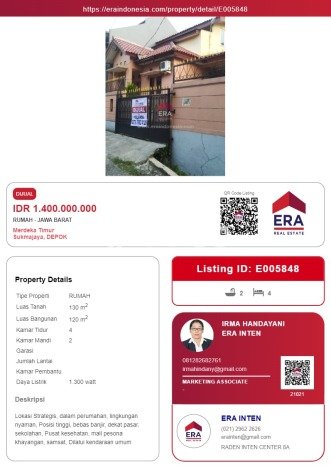 Rumah Minimalis 4 KT di Sukmajaya Depok Unfurnished Rumah Minimalis 4 KT di Sukmajaya Depok Unfurnished