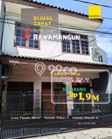 Rumah Minimalis 7 Kamar LT 98m2 di Rawamangun Rumah Minimalis 7 Kamar LT 98m2 di Rawamangun