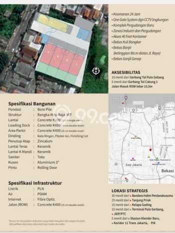 Gudang Strategis di Cakung, Luas 288m2m², Area Komersial, Lokasi Ramai Gudang Strategis di Cakung, Luas 288m2m², Area Komersial, Lokasi Ramai