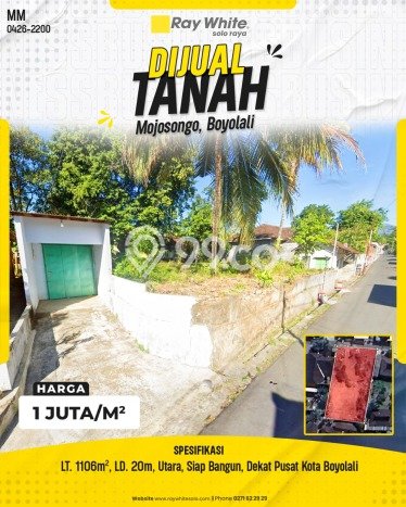 Lahan untuk Dijual di Mojosongo Boyolali Luas 1106m2 Lahan untuk Dijual di Mojosongo Boyolali Luas 1106m2