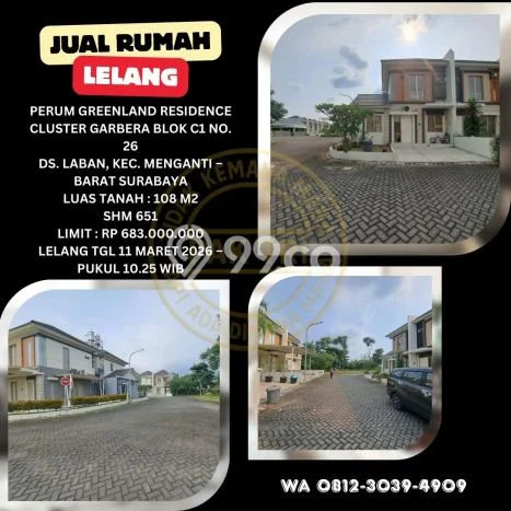 Hunian Nyaman Asri 2 KT Siap Huni di Menganti Surabaya Hunian Nyaman Asri 2 KT Siap Huni di Menganti Surabaya