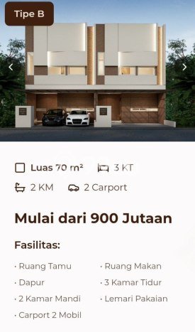Rumah Modern Minimalis 0 Kamar Bisa Langsung Pindah di Limo Rumah Modern Minimalis 0 Kamar Bisa Langsung Pindah di Limo