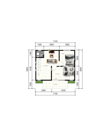 Hunian Cantik Modern Lb 90m2 di Sleman, Sleman Hunian Cantik Modern Lb 90m2 di Sleman, Sleman