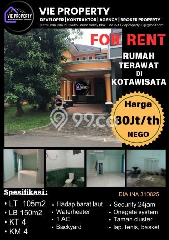 HUNIAN PILIHAN! Rumah di Cibubur, 4 KM, Area Strategis, LT 105m² LB 150m² HUNIAN PILIHAN! Rumah di Cibubur, 4 KM, Area Strategis, LT 105m² LB 150m²