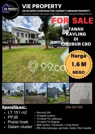 Lahan Dijual Lokasi Strategis di Bekasi dengan Luas 151m2 Lahan Dijual Lokasi Strategis di Bekasi dengan Luas 151m2