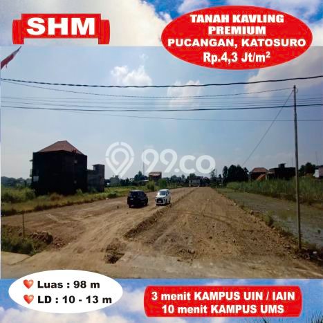 Tanah Strategis di Kartosuro, Luas 98m², Cocok untuk Investasi Tanah Strategis di Kartosuro, Luas 98m², Cocok untuk Investasi