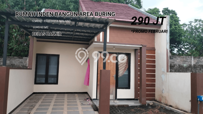 Rumah Murah LT 62m2 di Buring Lingkungan Asri Rumah Murah LT 62m2 di Buring Lingkungan Asri