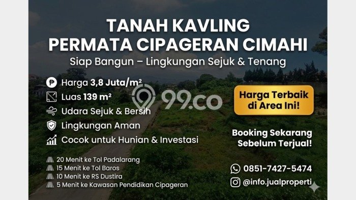 Tanah Kosong Dijual di Cimahi dengan Area 132m2 Tanah Kosong Dijual di Cimahi dengan Area 132m2
