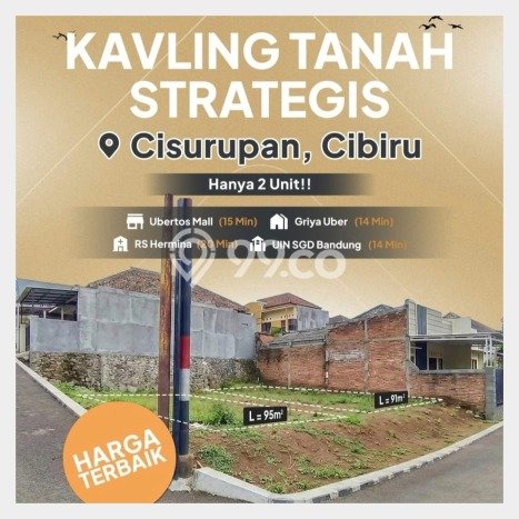 Tanah untuk Dijual Lokasi Cibiru, Bandung Luas 91m2 SHM Tanah untuk Dijual Lokasi Cibiru, Bandung Luas 91m2 SHM