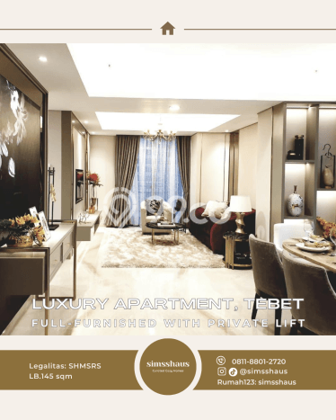 Dijual Apartemen Mewah 3 KT & 2 KM di Tebet, Jakarta Selatan Dijual Apartemen Mewah 3 KT & 2 KM di Tebet, Jakarta Selatan
