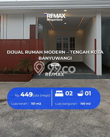 Jual Rumah Murah Meriah Banyuwangi Punya 2 Kamar & LT 101m2 Jual Rumah Murah Meriah Banyuwangi Punya 2 Kamar & LT 101m2